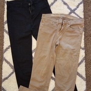 Black & khaki skinny ankle jeans bundle